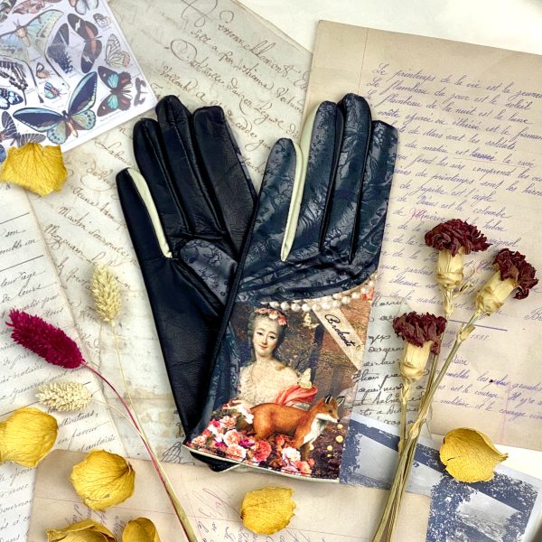gants microfibre et cuir MADAME DU BARRY de la marque BROKANTE