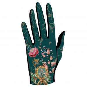 gants empiecements cuir pour femme vert