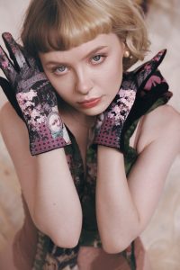 gants paume laine pour femme rose
