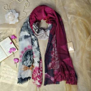 étole en cachemire rose