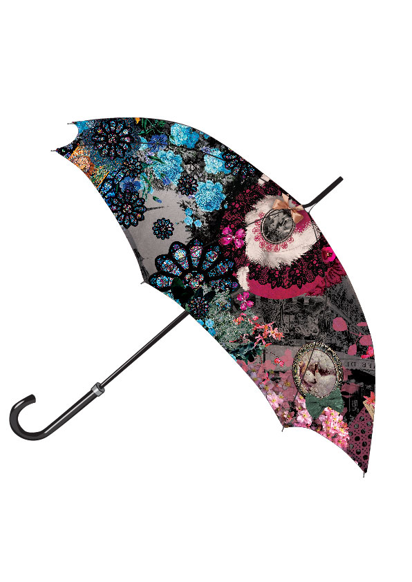 parapluie bleu et rose