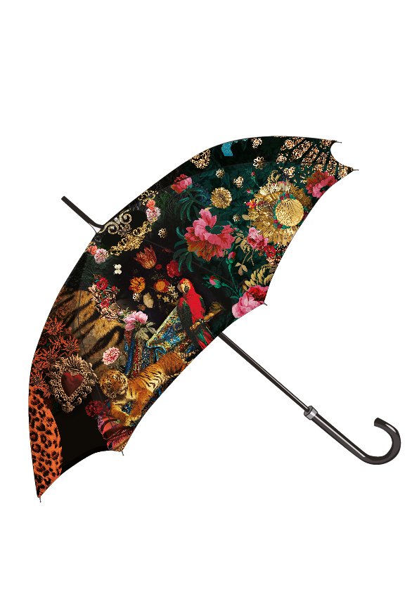 parapluie vert et rose