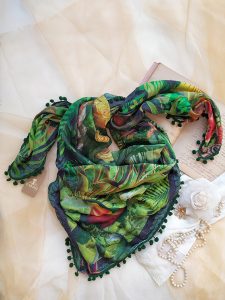 carré froufrou pour femme vert
