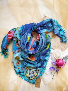 carré froufrou pour femme bleu