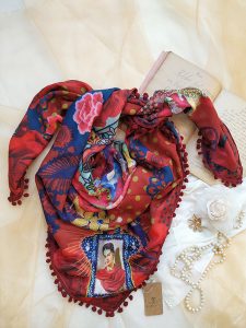 carré froufrou pour femme rouge
