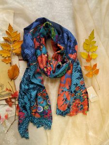 étole mérinos BROKANTE modèle BOTANISTE