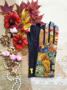 gants paume laine pour femme jaune