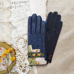 gants paume laine pour femme noir et blanc