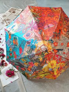 parapluie rouge et bleu