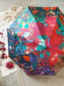 parapluie rouge et bleu