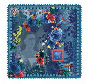carré froufrou pour femme bleu