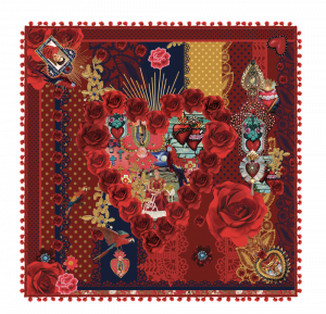 carré froufrou pour femme rouge
