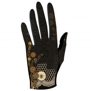 gants empiecements cuir pour femme noir