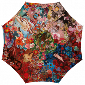 parapluie rose bleu et rouge