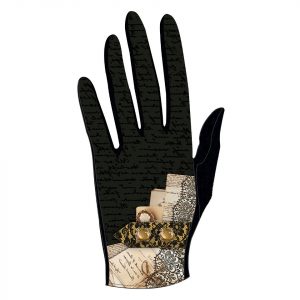 gants en laine originaux pour femme noir et jaune