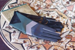 gants cuir doublés pour femme bleu