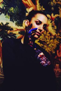 gants paume cuir pour femme bleu