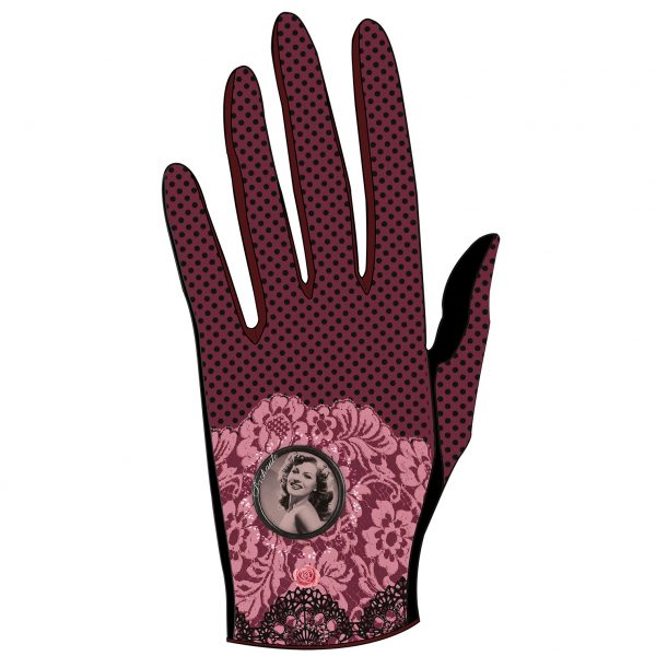 gants empiècement cuir pour femme rose