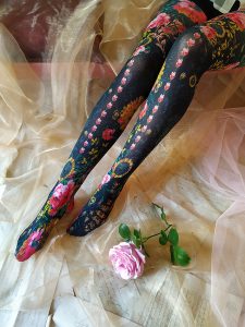 collant pour femme vert, modèle PARADIS