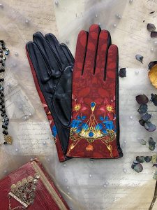 Gants paume cuir pour femme, modèle LALIQUE