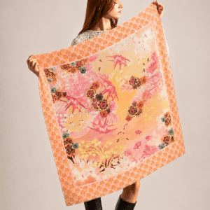 carré cachemire ANEMONE LILA 90x90cm