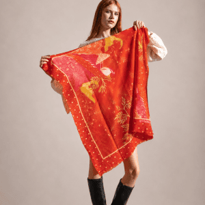 carré cachemire ISPAHAN CARMIN 90x90cm