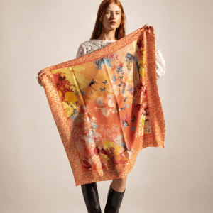 carré cachemire ROSALIA AURORE 90x90cm