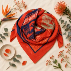 bandana BRIQUE BLEU 60x60 cm