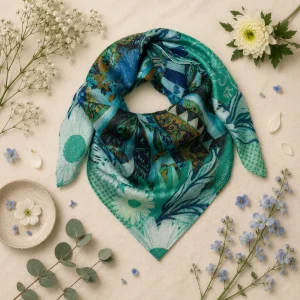 bandana MARGOT DES ALIZES TURQUOISE 60x60 cm