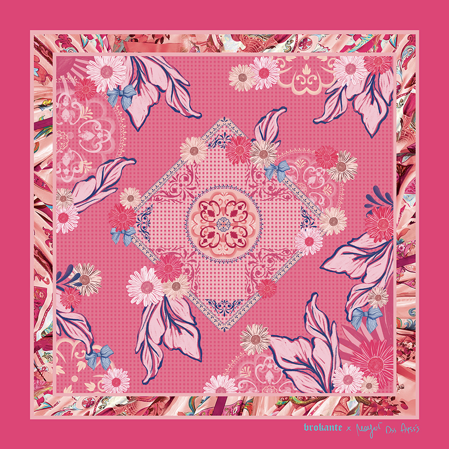 bandana MARGOT DES ALIZES ROSE 60x60 cm – Image 4
