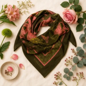 bandana KAKI SAUMON 60x60 cm